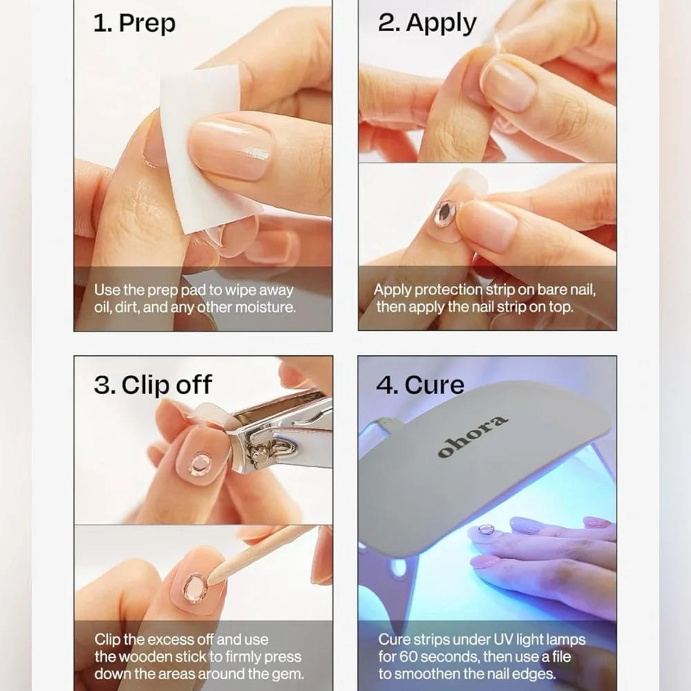 Ohora Semi Cured Gel Blue Pedi Toenail Wraps
